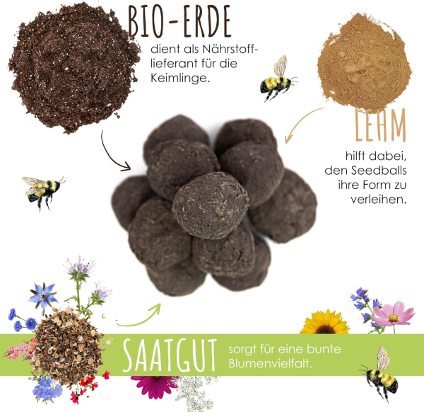 12x Samenbomben für eine bunte Bienenweide – Bild 2