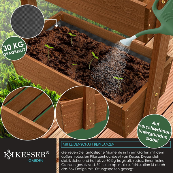 Hochbeet mit 4 Etagen Premium Blumenkasten – Bild 5