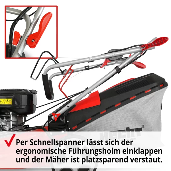 Benzin Rasenmäher mit Antrieb 53 cm Schnittbreite 6 PS Mulch Mulcher Mäher Hecht – Bild 5