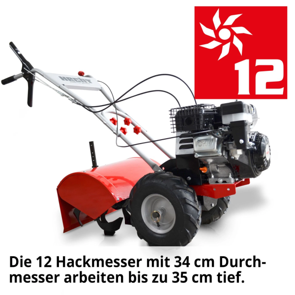 HECHT Gartenfräse Benzin 50 cm Arbeitsbreite 6 PS Acker Boden Motor Fräse Hacke – Bild 3
