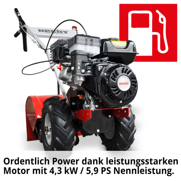 HECHT Gartenfräse Benzin 50 cm Arbeitsbreite 6 PS Acker Boden Motor Fräse Hacke – Bild 4