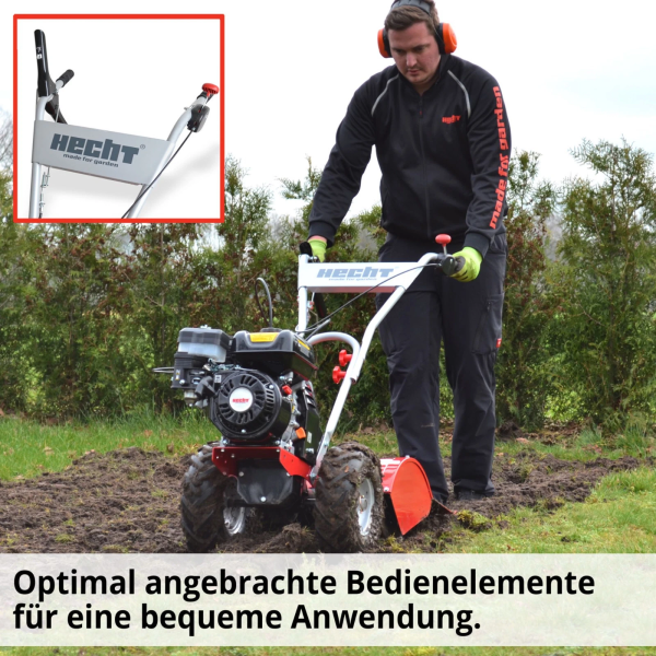 HECHT Gartenfräse Benzin 50 cm Arbeitsbreite 6 PS Acker Boden Motor Fräse Hacke – Bild 5