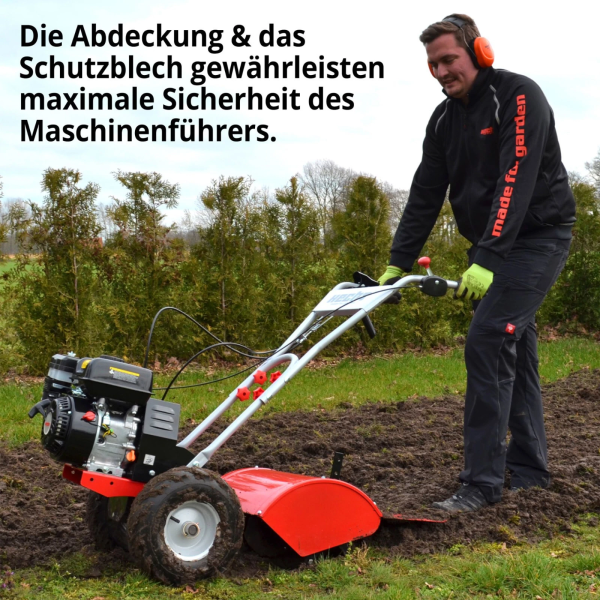 HECHT Gartenfräse Benzin 50 cm Arbeitsbreite 6 PS Acker Boden Motor Fräse Hacke – Bild 6