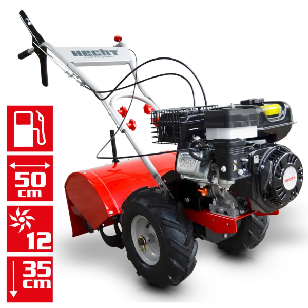 HECHT Gartenfräse Benzin 50 cm Arbeitsbreite 6 PS Acker Boden Motor Fräse Hacke – Bild 7